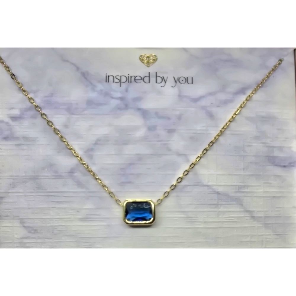 Inspired By You September Birthstone Necklace – Sterling Silver – Blue